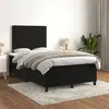Image de vidaXL Sommier à lattes de lit avec matelas Noir 120x200 cm Velours