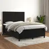 Image de vidaXL Sommier à lattes de lit avec matelas Noir 140x190 cm Velours