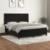 Image de vidaXL Sommier à lattes de lit avec matelas Noir 180x200 cm Velours