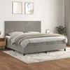 Image de vidaXL Sommier à lattes de lit et matelas Gris clair 200x200cm Velours