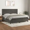 Image de vidaXL Sommier à lattes de lit et matelas Gris foncé 200x200cm Velours3143104