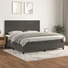 Image de vidaXL Sommier à lattes de lit et matelas Gris foncé 200x200cm Velours