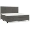 Image de vidaXL Lit Ã  sommier tapissier et matelas Gris foncÃ© 200x200cm Velours