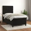 Image de vidaXL Sommier à lattes de lit et matelas Noir 80x200 cm Velours