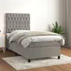 Image de vidaXL Sommier à lattes de lit et matelas Gris clair 90x190 cm Velours