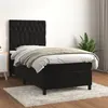 Image de vidaXL Sommier à lattes de lit avec matelas Noir 90x190 cm Velours