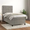 Image de vidaXL Sommier à lattes de lit et matelas Gris clair 100x200cm Velours
