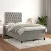 Image de vidaXL Sommier à lattes de lit et matelas Gris clair 120x200cm Velours