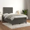 Image de vidaXL Sommier à lattes de lit et matelas Gris foncé 120x200cm Velours