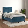 Image de vidaXL Sommier à lattes de lit et matelas Bleu foncé 120x200cm Velours