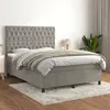 Image de vidaXL Sommier à lattes de lit et matelas Gris clair 140x190cm Velours
