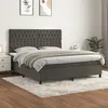 Image de vidaXL Sommier à lattes de lit et matelas Gris foncé 180x200cm Velours