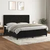 Image de vidaXL Sommier à lattes de lit et matelas Noir 200x200 cm Velours