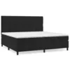 Image de Vidaxl Lit Ã  Sommier Tapissier Et Matelas Noir 200x200 Cm Velours