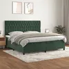 Image de vidaXL Sommier à lattes de lit et matelas Vert foncé 200x200cm Velours