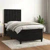 Image de vidaXL Sommier à lattes de lit avec matelas Noir 90x200 cm Velours