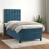 Image de vidaXL Sommier à lattes de lit avec matelas Bleu foncé 100x200 cm