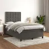 Image de vidaXL Sommier à lattes de lit et matelas Gris foncé 120x200cm Velours