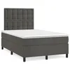 Image de vidaXL Lit Ã  sommier tapissier et matelas Gris foncÃ© 120x200cm Velours