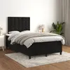 Image de vidaXL Sommier à lattes de lit avec matelas Noir 120x200 cm Velours