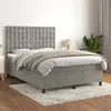 Image de vidaXL Sommier à lattes de lit et matelas Gris clair 140x190cm Velours