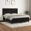 Image de vidaXL Sommier à lattes de lit et matelas Noir 160x200 cm Velours