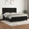 Image de Vidaxl Lit Ã  Sommier Tapissier Et Matelas Noir 160x200 Cm Velours