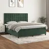 Image de vidaXL Lit Ã  sommier tapissier et matelas Vert foncÃ© 180x200cm Velours