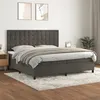 Image de vidaXL Sommier à lattes de lit et matelas Gris foncé 200x200cm Velours
