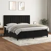 Image de vidaXL Lit à sommier tapissier et matelas Noir 200x200 cm Velours