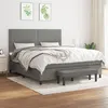 Image de vidaXL Sommier à lattes de lit avec matelas Gris foncé 180x200cm Tissu