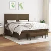 Image de vidaXL Sommier à lattes de lit avec matelas Marron foncé 180x200 cm
