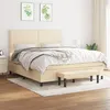 Image de vidaXL Lit à sommier tapissier avec matelas Crème 180x200 cm Tissu