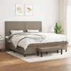 Image de vidaXL Sommier à lattes de lit avec matelas Taupe 200x200 cm Tissu3136545