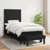 Image de vidaXL Lit Ã  sommier tapissier avec matelas Noir 90x190 cm Tissu