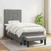 Image de vidaXL Sommier à lattes de lit avec matelas Gris foncé 90x200 cm Tissu