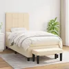 Image de vidaXL Sommier à lattes de lit avec matelas Crème 90x200 cm Tissu3136570