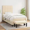 Image de 3136570 vidaXL Lit Ã  sommier tapissier avec matelas CrÃ¨me 90x200 cm Tissu