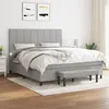 Image de vidaXL Sommier à lattes de lit avec matelas Gris clair 160x200cm Tissu