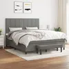 Image de vidaXL Sommier à lattes de lit avec matelas Gris foncé 160x200cm Tissu