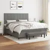 Image de vidaXL Sommier à lattes de lit avec matelas Gris foncé 180x200cm Tissu