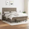 Image de vidaXL Sommier à lattes de lit avec matelas Taupe 180x200 cm Tissu