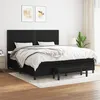 Image de vidaXL Lit à sommier tapissier avec matelas Noir 200x200 cm Tissu