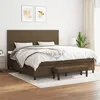 Image de vidaXL Lit à sommier tapissier avec matelas Marron foncé 200x200 cm