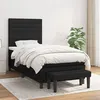 Image de vidaXL Sommier à lattes de lit avec matelas Noir 90x190 cm Tissu