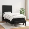 Image de vidaXL Lit Ã  sommier tapissier avec matelas Noir 90x190 cm Tissu