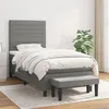 Image de vidaXL Sommier à lattes de lit avec matelas Gris foncé 90x200 cm Tissu