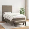 Image de vidaXL Sommier à lattes de lit avec matelas Taupe 90x200 cm Tissu