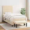 Image de vidaXL Sommier à lattes de lit avec matelas Crème 90x200 cm Tissu