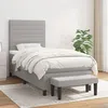 Image de vidaXL Sommier à lattes de lit avec matelas Gris clair 100x200cm Tissu